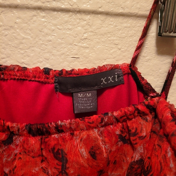 Red Floral Maxi Dress - Picture 3 of 4